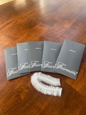 Fairmont Branded Clear Disposable Shower Caps - Set of 5